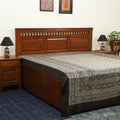 Brown Handloom Cotton Block Print Double Ajrakh Bed Sheet