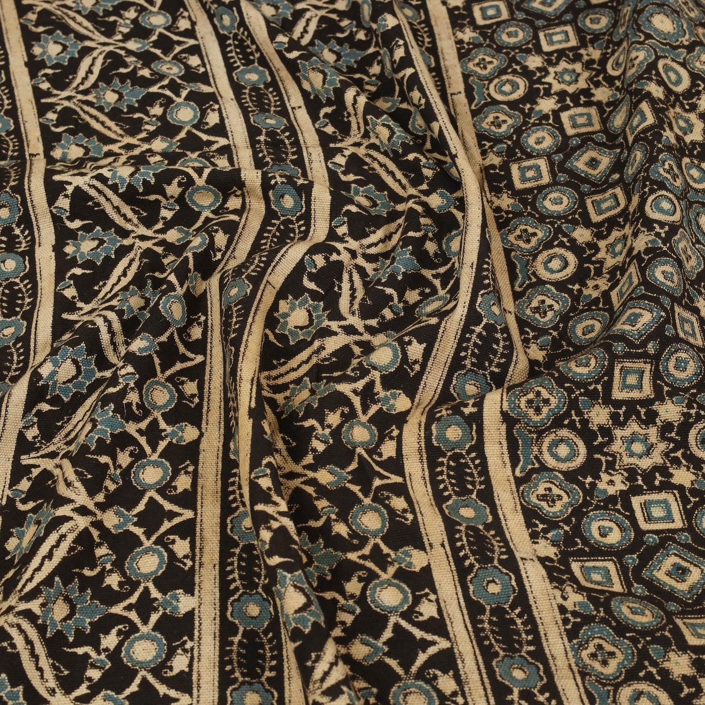 Brown Handloom Cotton Block Print Double Ajrakh Bed Sheet