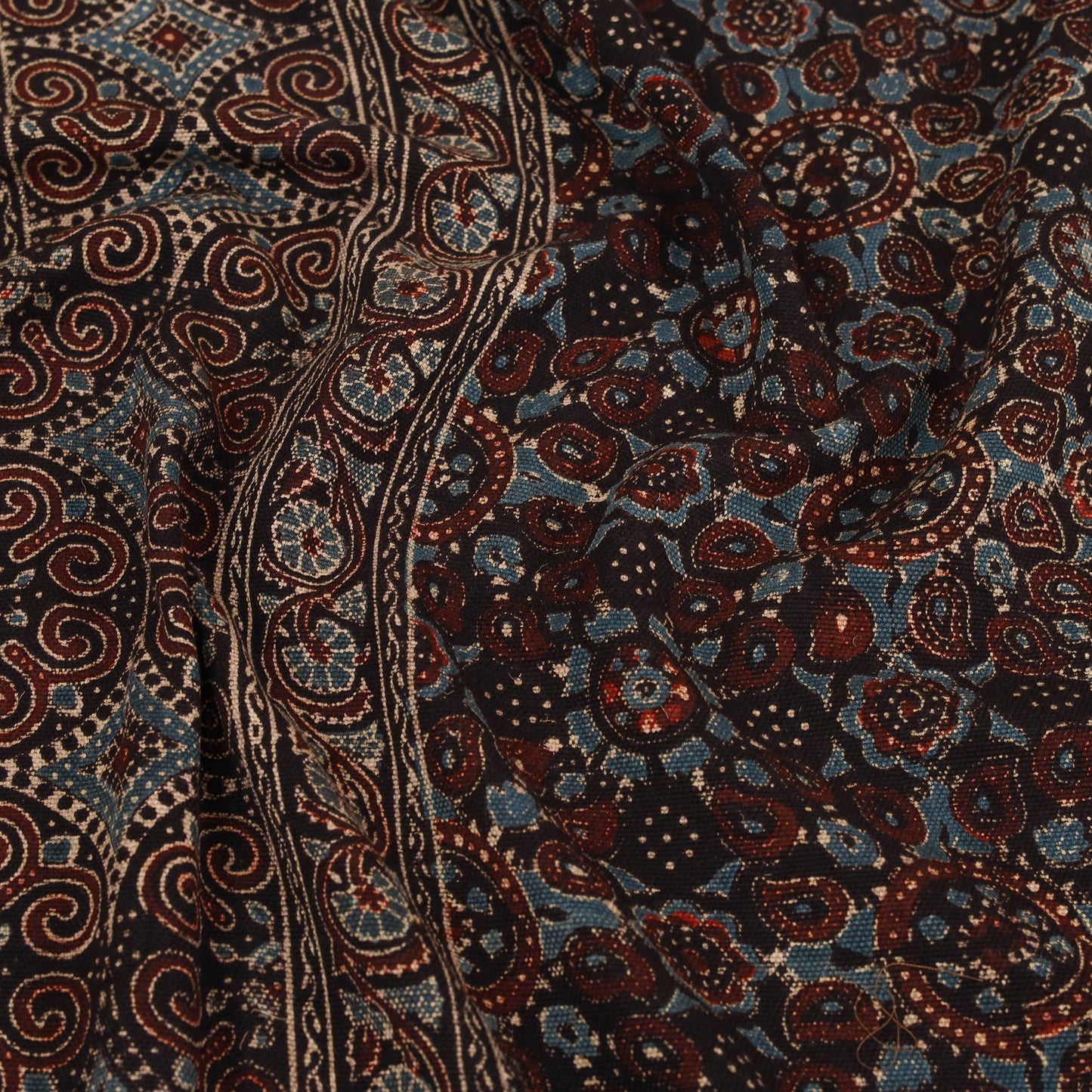 Brown Handloom Cotton Block Print Double Ajrakh Bed Sheet