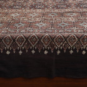 Brown Handloom Cotton Block Print Double Ajrakh Bed Sheet