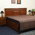 Brown Handloom Cotton Block Print Double Ajrakh Bed Sheet