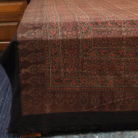 Brown Handloom Cotton Block Print Double Ajrakh Bed Sheet