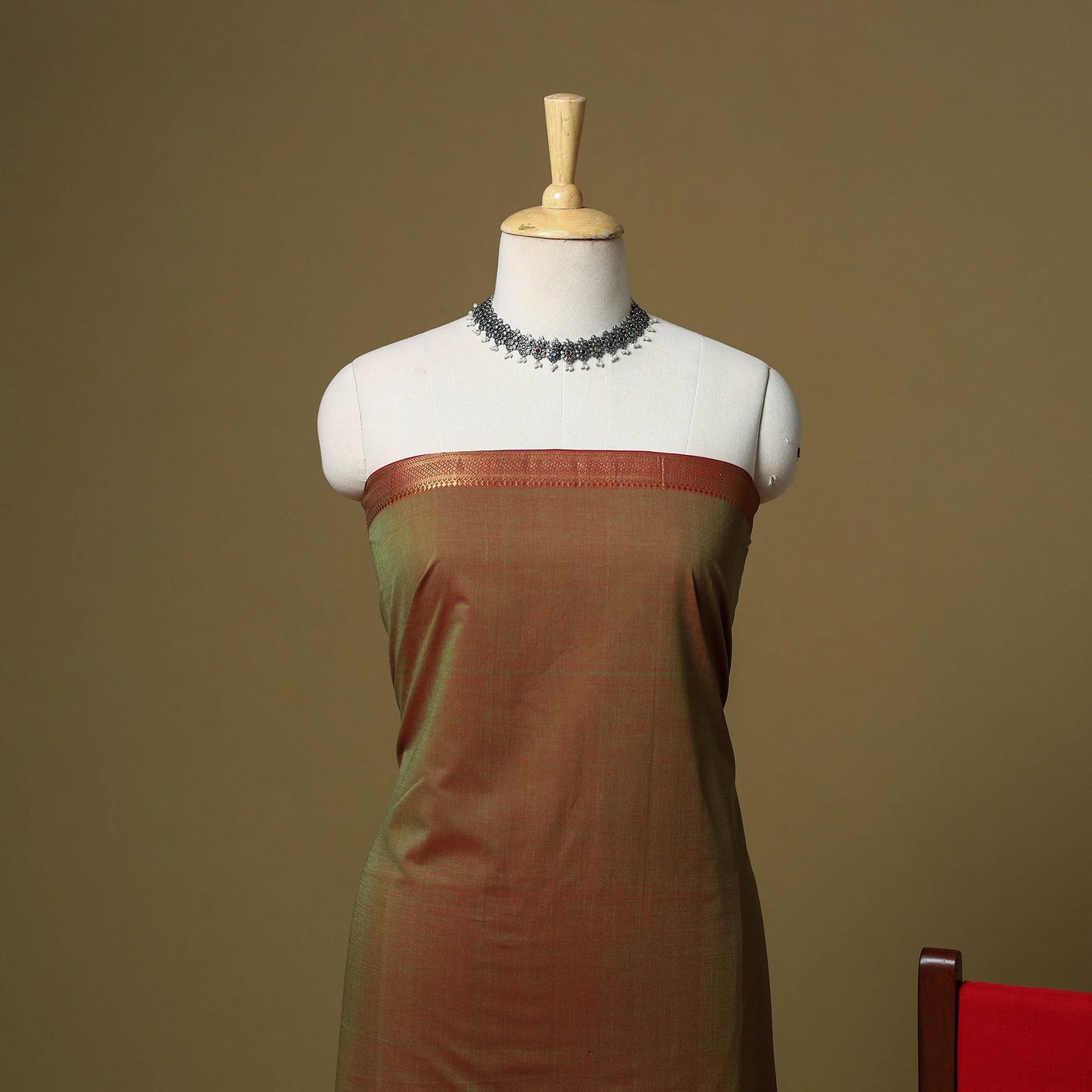 Handloom cotton mangalagiri 3pc unstitched dress material