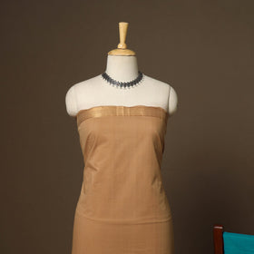 Brown - 3pc handloom cotton unstitched mangalagiri dress