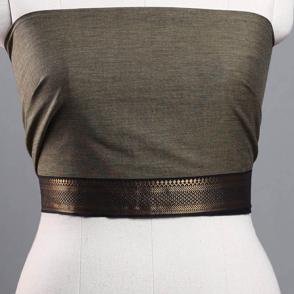 Brown - handloom cotton mangalagiri blouse piece 17