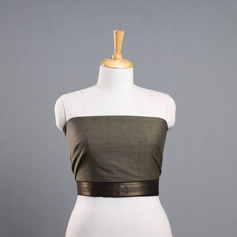 Brown - handloom cotton mangalagiri blouse piece 17