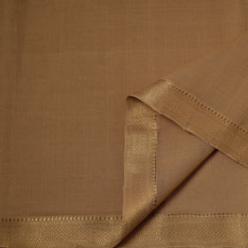 Brown - handloom cotton mangalagiri fabric with zari border