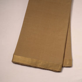 Brown - handloom cotton mangalagiri fabric with zari border