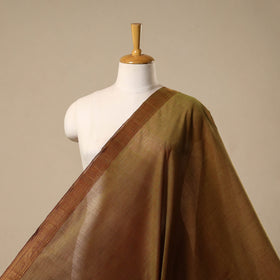 Brown - handloom cotton mangalagiri fabric with zari border