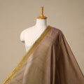Brown - handloom cotton mangalagiri fabric with zari border