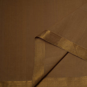 Brown - handloom cotton mangalagiri fabric with zari border