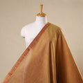 Brown - handloom cotton mangalagiri fabric with zari border