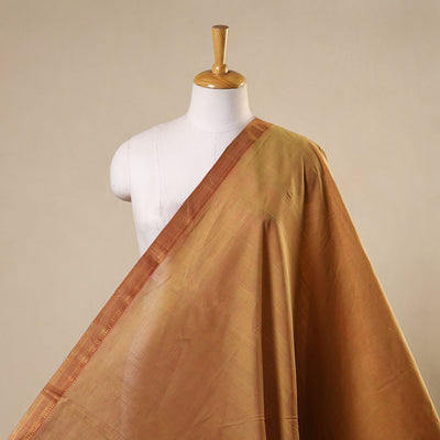 Brown - handloom cotton mangalagiri fabric with zari border
