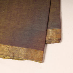 Brown - handloom cotton mangalagiri fabric with zari border