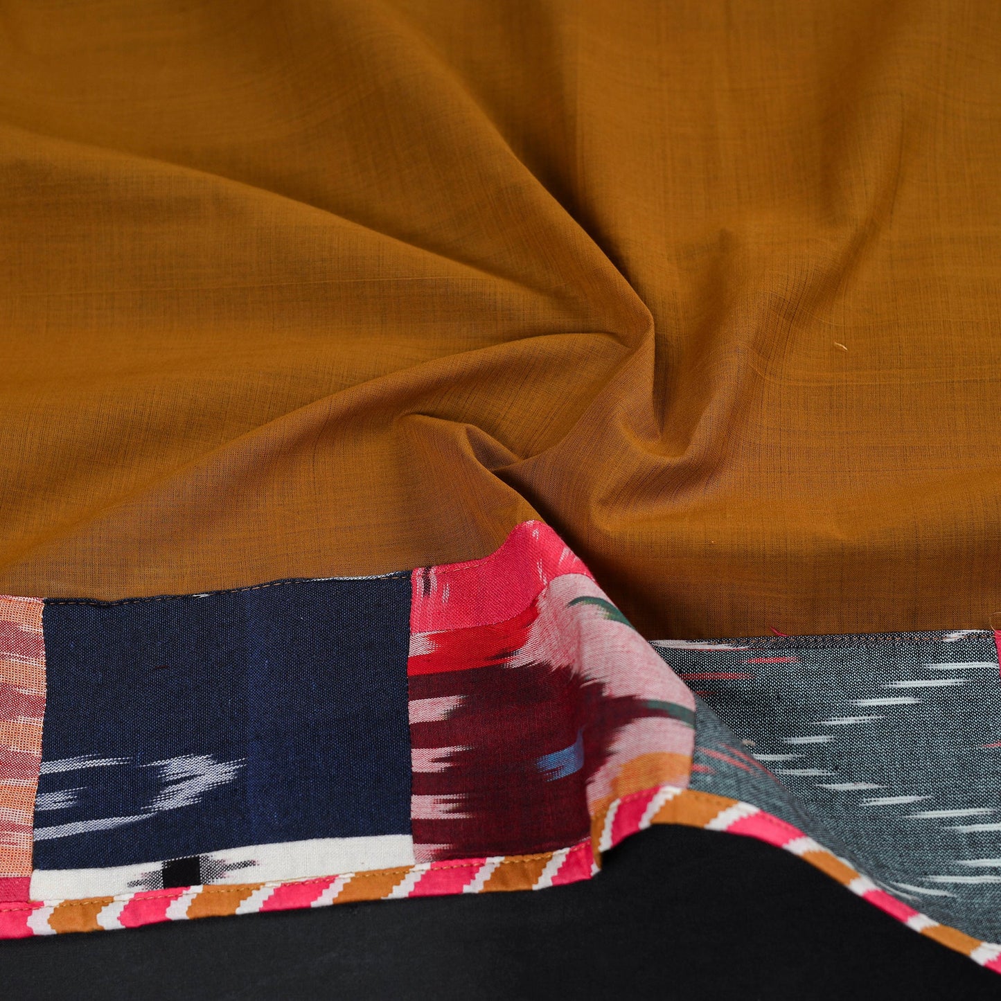 Brown - handloom cotton mangalagiri stole 04 - handcrafted