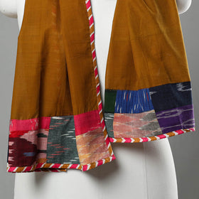 Brown - handloom cotton mangalagiri stole 04 - handcrafted