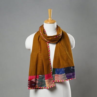 Brown - handloom cotton mangalagiri stole 04 - handcrafted