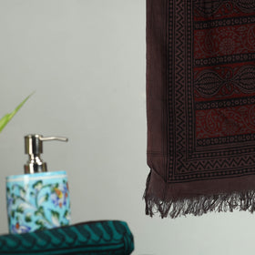 Brown Bagh Hand Block Print Cotton Handloom Towel