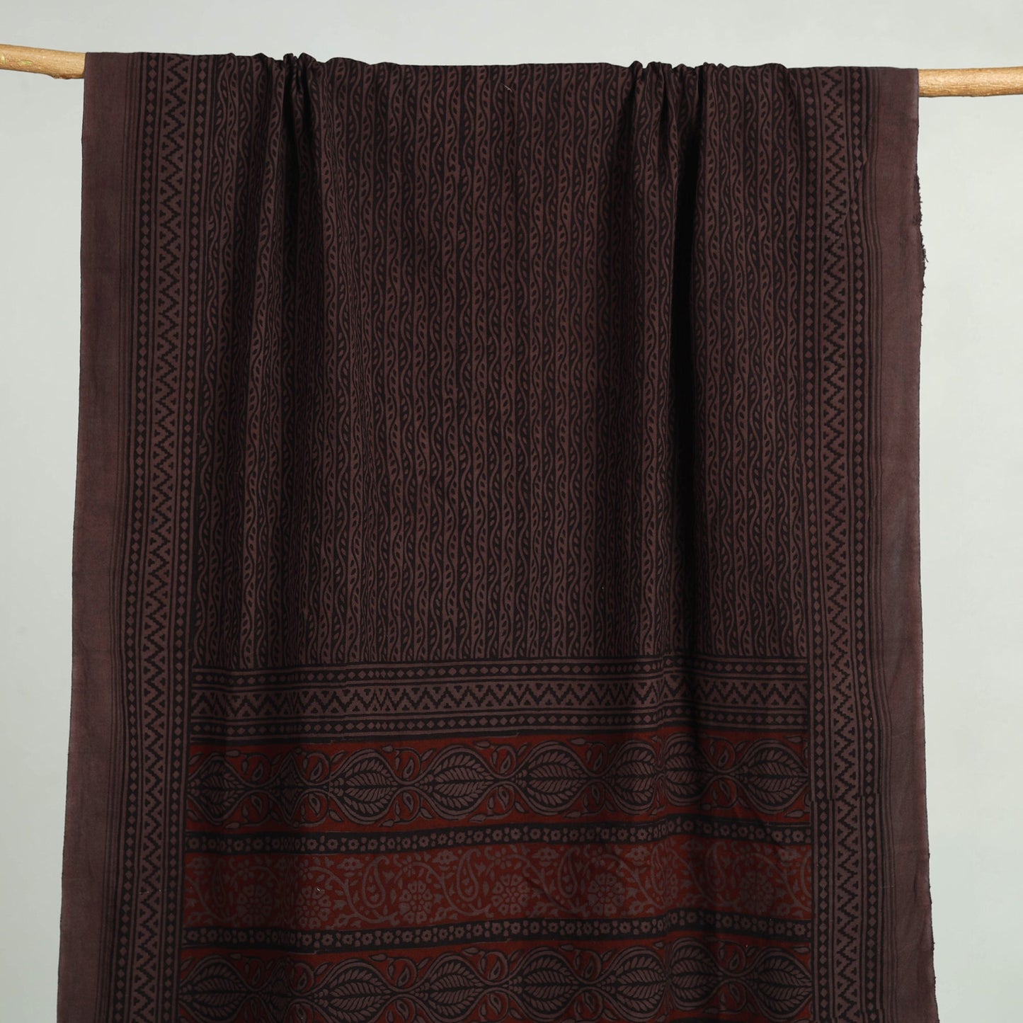 Brown Bagh Hand Block Print Cotton Handloom Towel