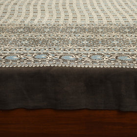 Brown Handloom Cotton Block Print Double Ajrakh Bed Sheet