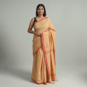  Handloom Cotton Phulia Jamdani Saree with Tassels 
