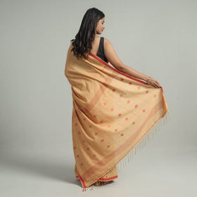  Handloom Cotton Phulia Jamdani Saree with Tassels 