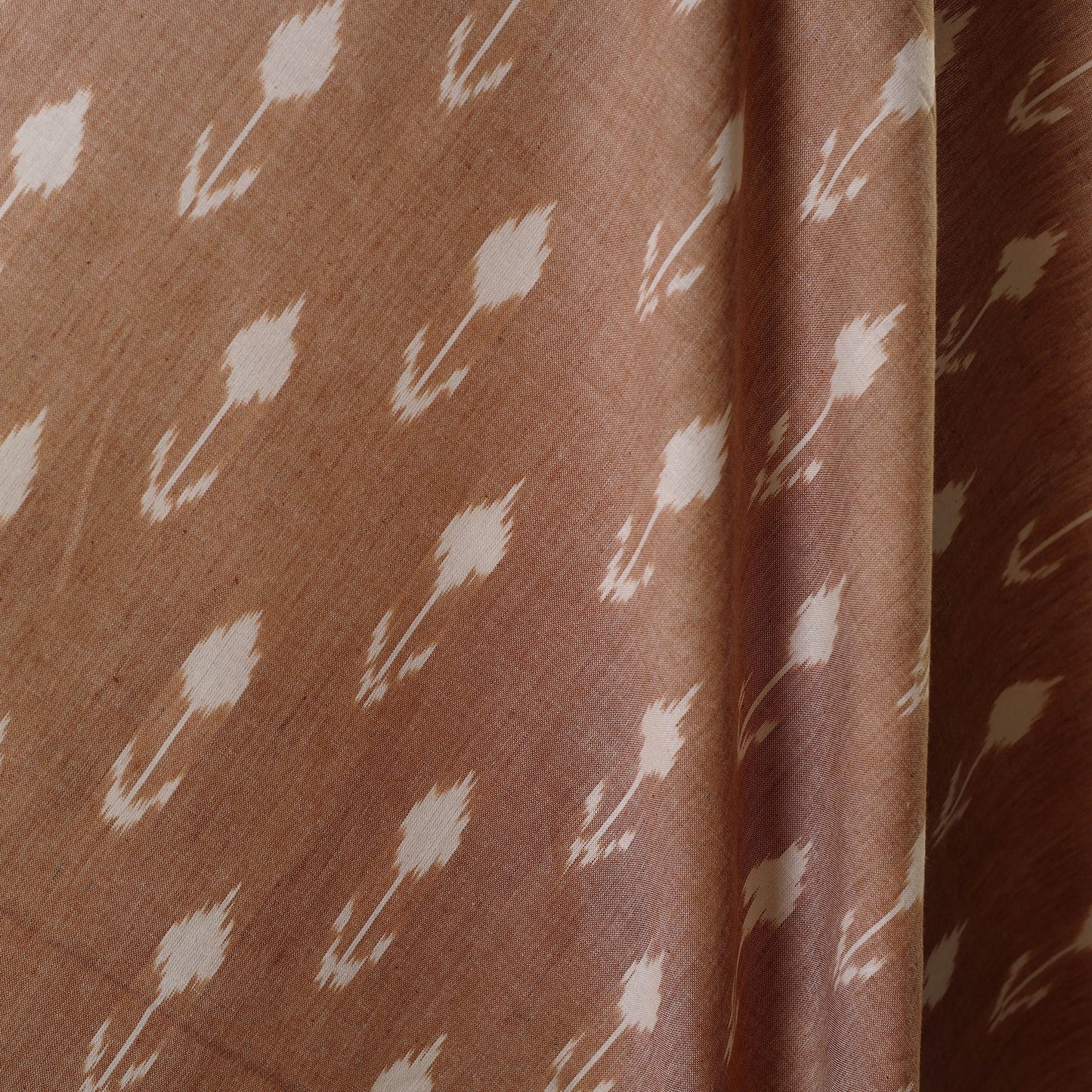 Brown - handloom cotton pochampally double ikat fabric 07