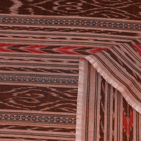 Brown Handloom Cotton Sambalpuri Ikat Fabric