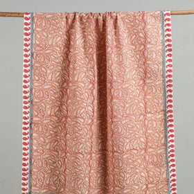 Brown - handloom cotton sanganeri towel 21 - handcrafted