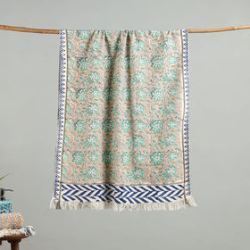 Brown - handloom cotton sanganeri towel 22 - handcrafted