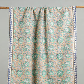 Brown - handloom cotton sanganeri towel 22 - handcrafted