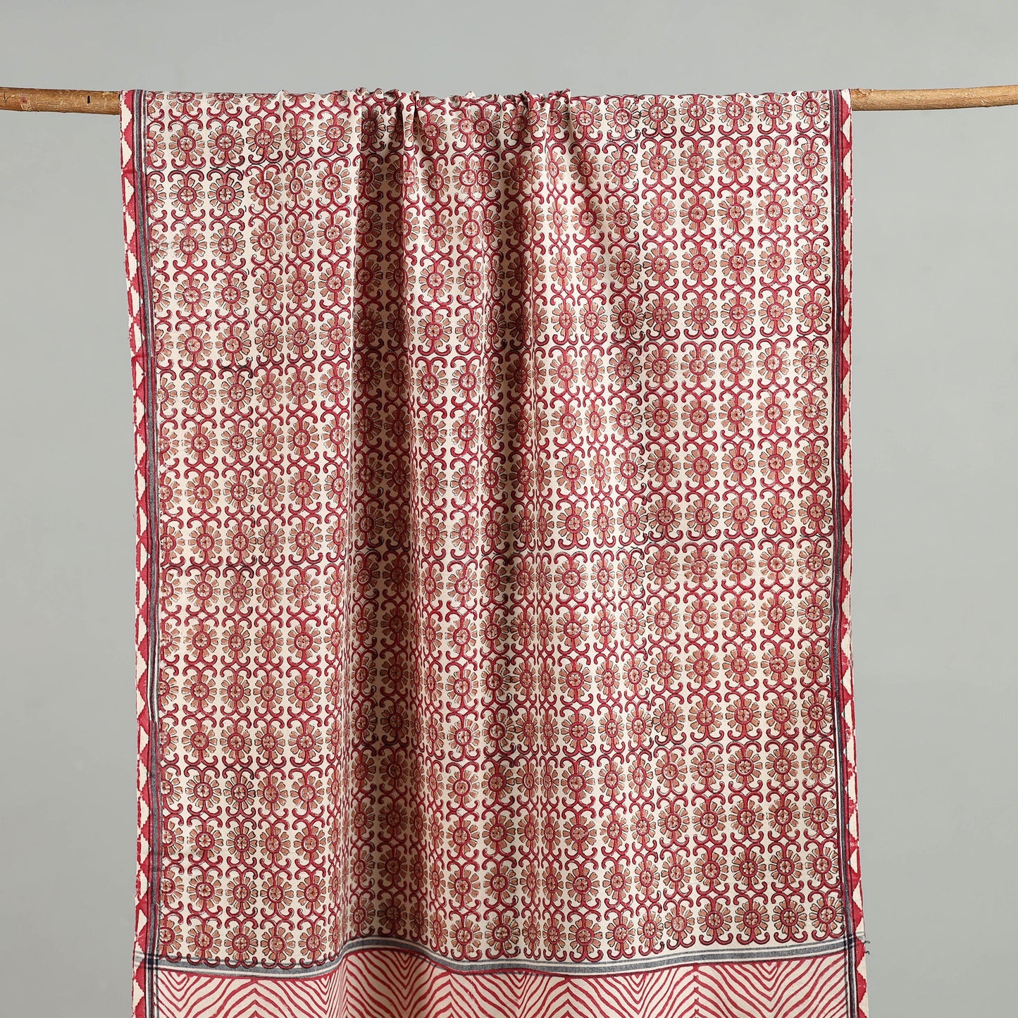 Brown - handloom cotton sanganeri towel 23 - handcrafted