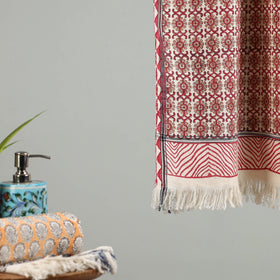 Brown - handloom cotton sanganeri towel 23 - handcrafted