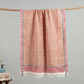 Brown - handloom cotton sanganeri towel 21 - handcrafted