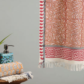 Brown - handloom cotton sanganeri towel 21 - handcrafted