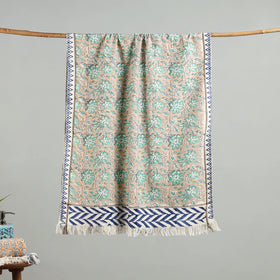 Brown - handloom cotton sanganeri towel 22 - handcrafted