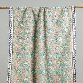 Brown - handloom cotton sanganeri towel 22 - handcrafted