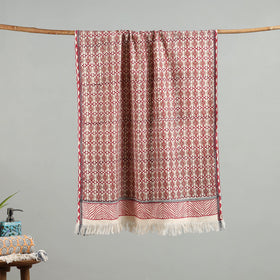 Brown - handloom cotton sanganeri towel 23 - handcrafted