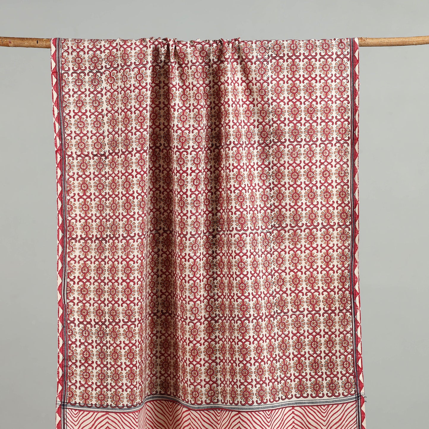 Brown - handloom cotton sanganeri towel 23 - handcrafted