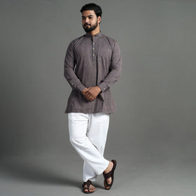 Buy Handloom Cotton Stripe Men Short Kurta Online at iTokri.com
