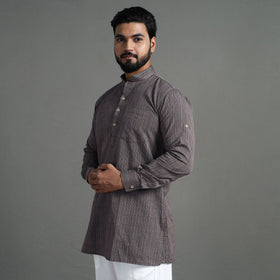 Buy Handloom Cotton Stripe Men Short Kurta Online at iTokri.com