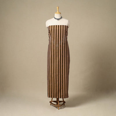 Brown Handloom Cotton Tangaliya Kurta Material (3M)