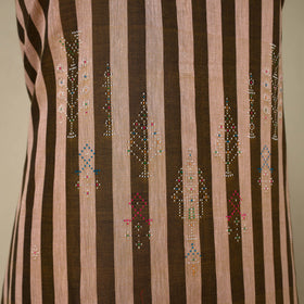 Brown Handloom Cotton Tangaliya Kurta Material (3M)