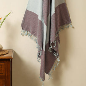  Handloom Cotton Towel with Tassels from Bijnor by Nizam 