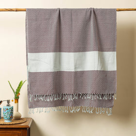  Handloom Cotton Towel with Tassels from Bijnor by Nizam 