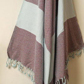  Handloom Cotton Towel with Tassels from Bijnor by Nizam 