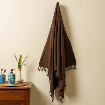  Handloom Cotton Towel with Tassels from Bijnor by Nizam 