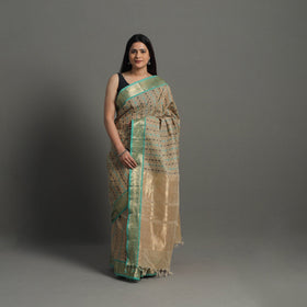 Brown - handloom cotton zari border kanchipuram saree 26