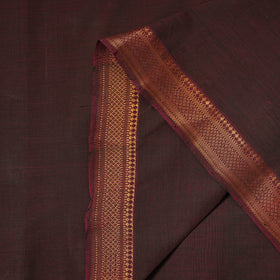 Brown - handloom cotton zari border mangalagiri fabric 04