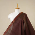 Brown - handloom cotton zari border mangalagiri fabric 04